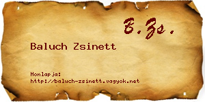 Baluch Zsinett névjegykártya